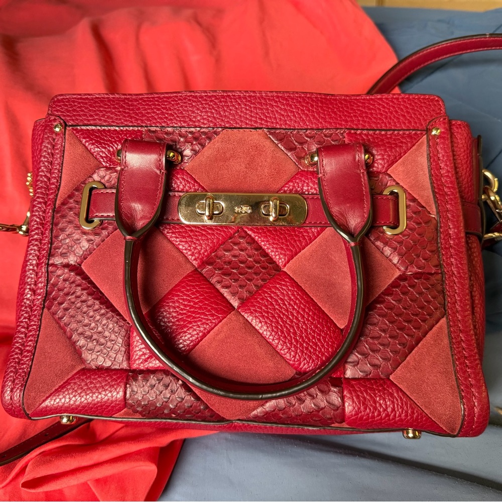 Coach Burgundy Swagger Crossbody Carryall